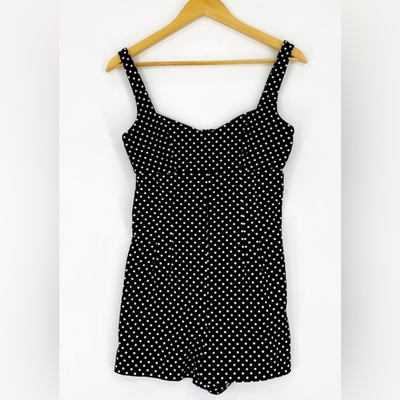 ZARA retro black/white polka dot romper size extra small - Picture 3 of 5